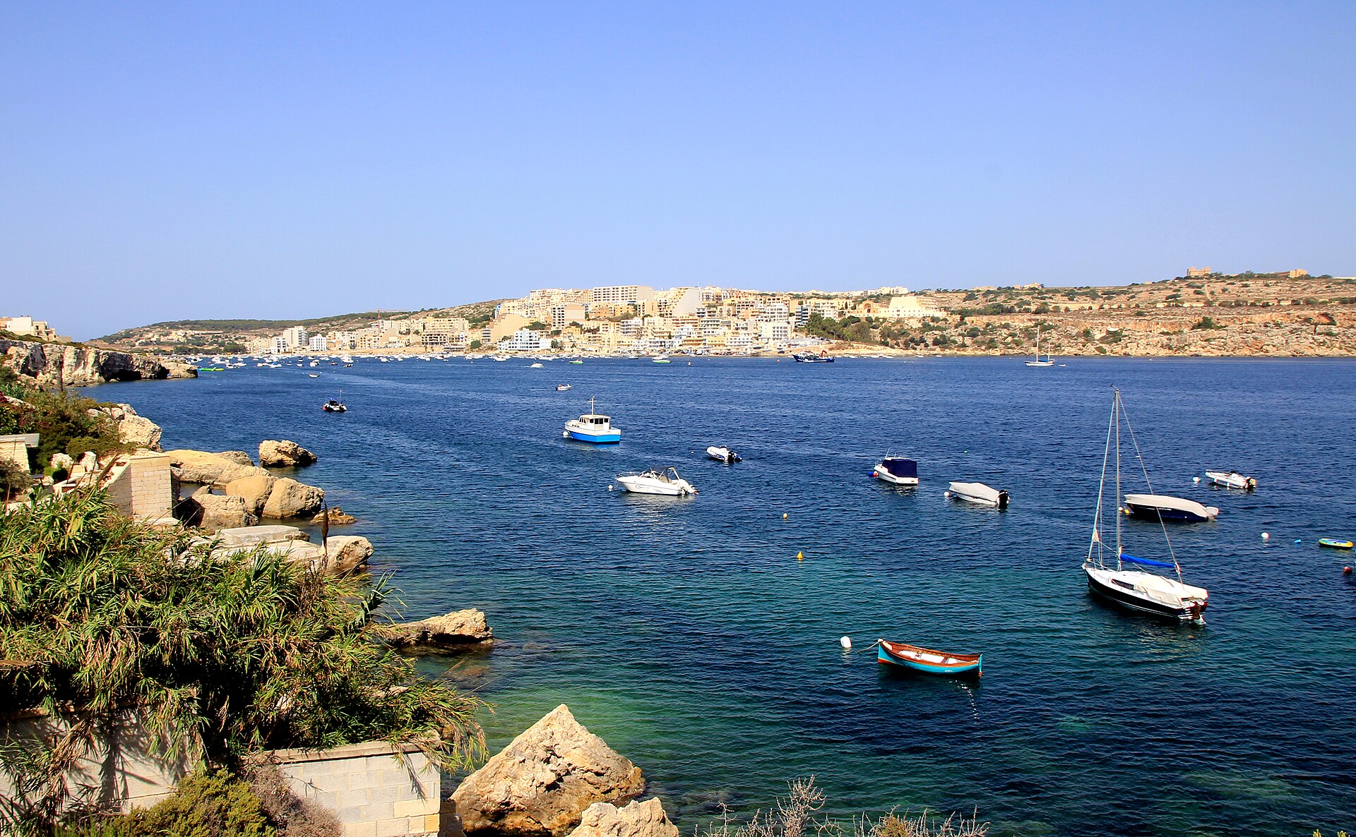 The bay at St Paul's Bay, looking towards Xemxija